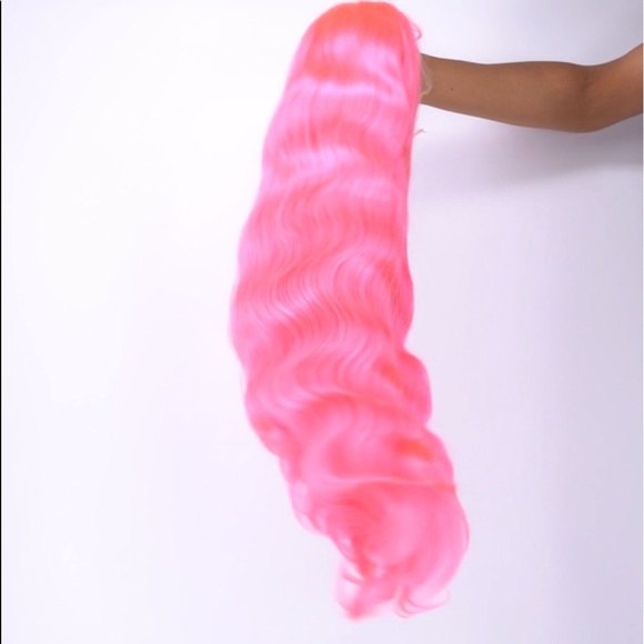 NEW Pink Blush Front Lace Wig 20” main image 4